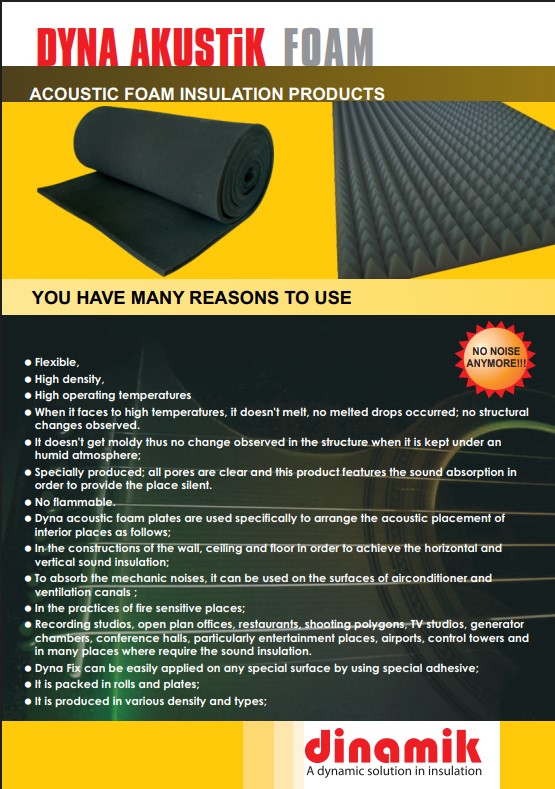 DynaAkustik Acoustıc Foam Insulatıon Products